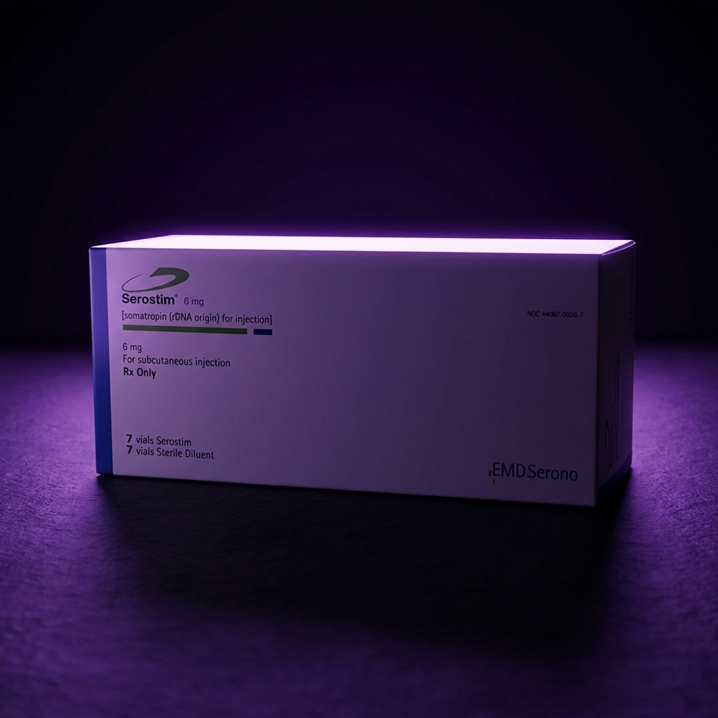 Serostim Somatropin 6 mg — 7 Vials — Dark Violet Edge Light