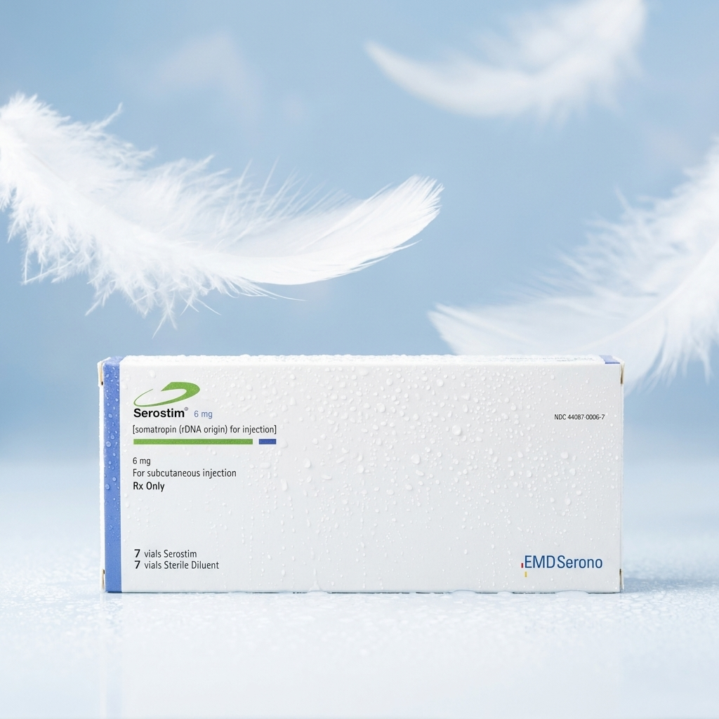 Serostim Somatropin 6 mg — 7 Vials — Blue Sky and Feathers