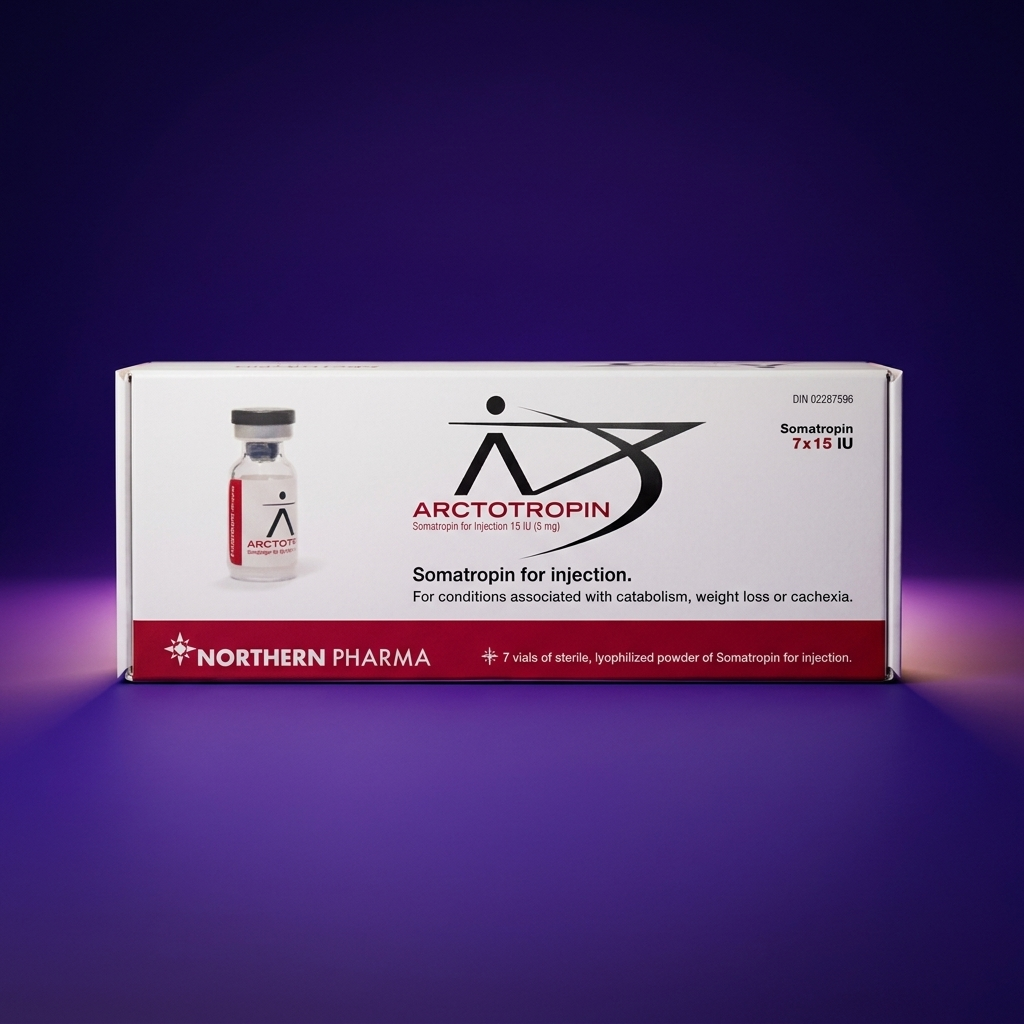 Arctotropin Somatropin 7 × 15 IU — Northern Pharma — Purple Gradient Front