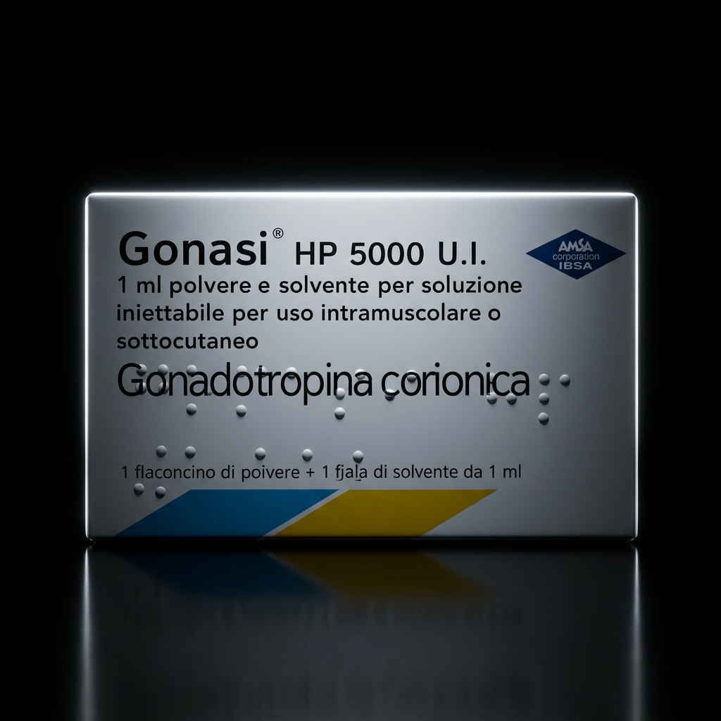 Gonasi HP 5000 U.I. — Chorionic Gonadotropin — Dark Reflective Packshot