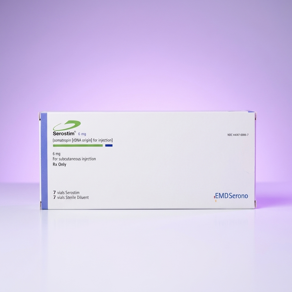 Serostim Somatropin 6 mg — 7 Vials — Lavender Studio Glow