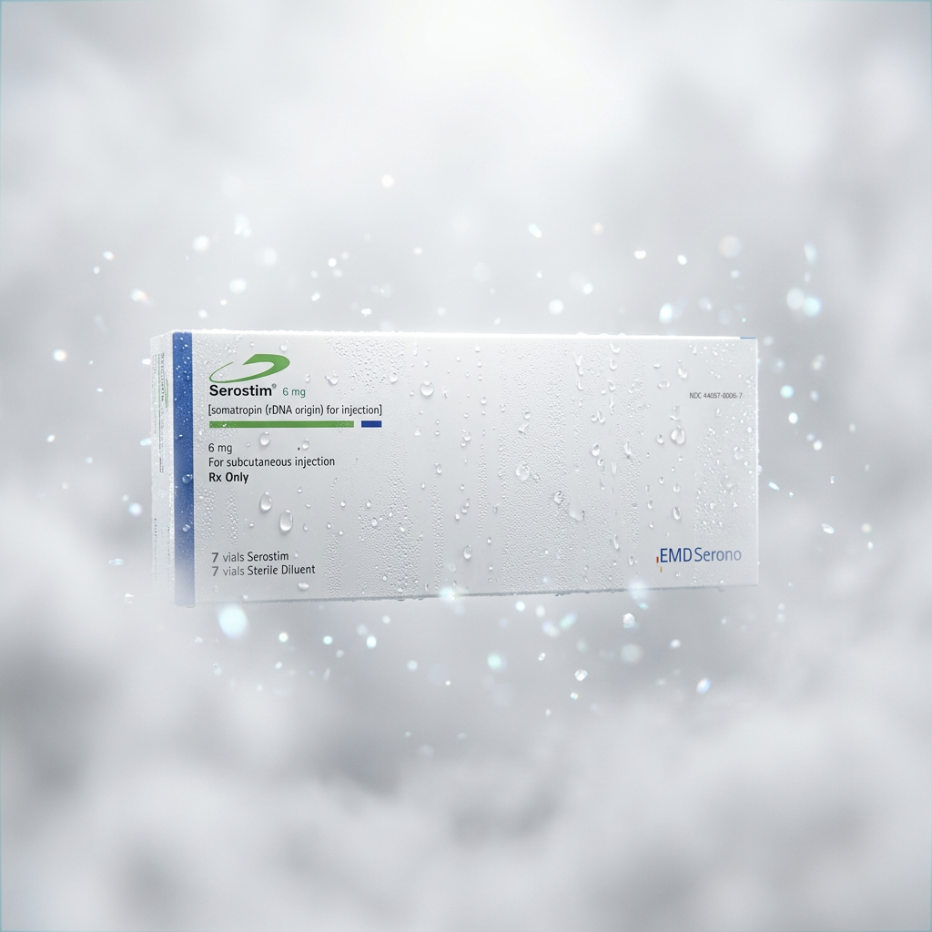 Serostim Somatropin 6 mg — 7 Vials — Floating Frost Effect
