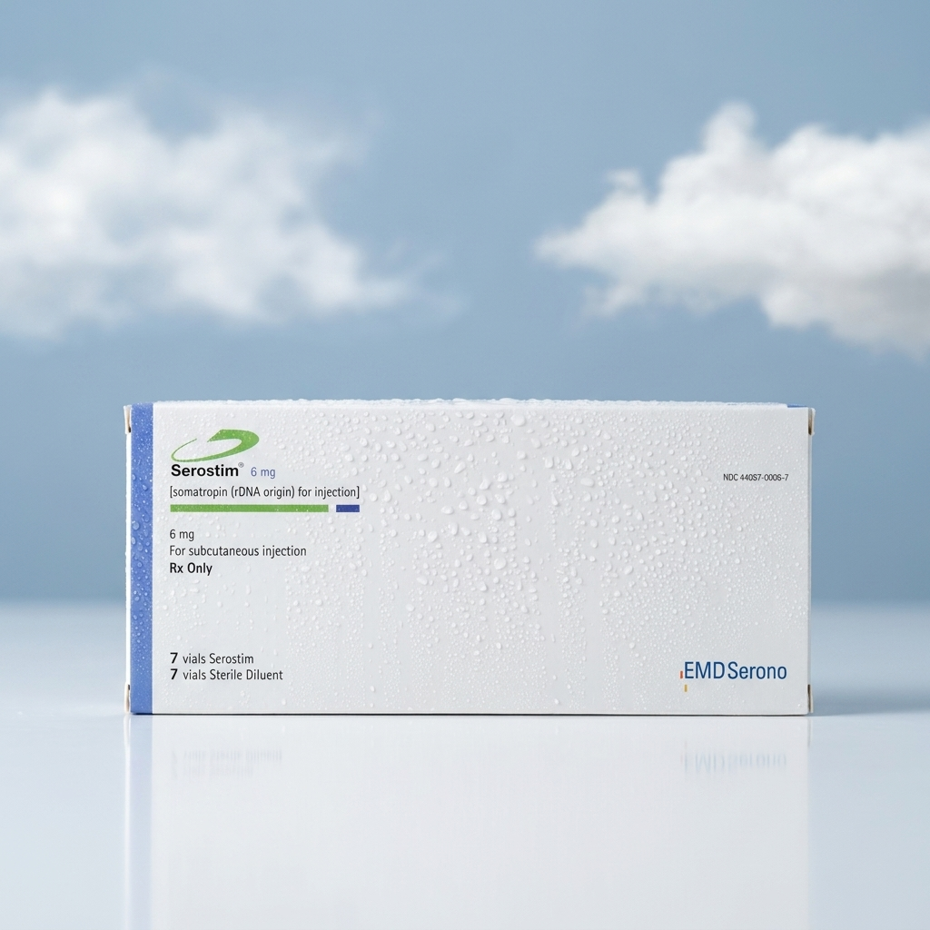Serostim Somatropin 6 mg — 7 Vials — Cool Blue Sky